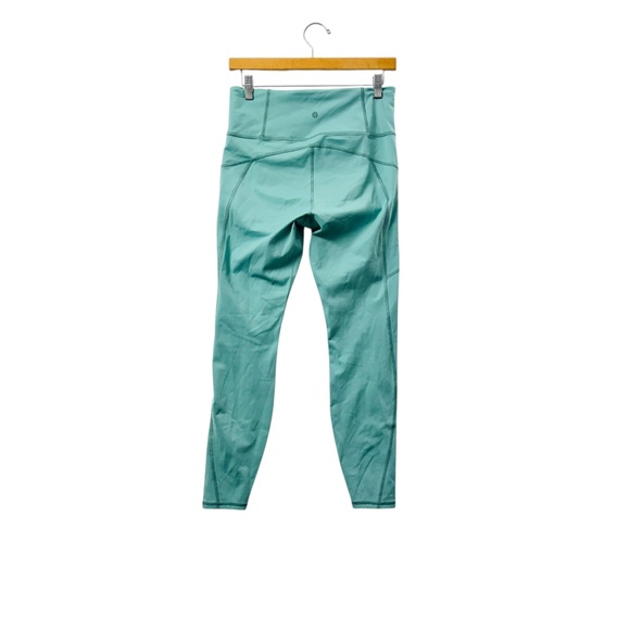 Athleta Rainier Tight Leggings Women Teal High Rise M Cold Weather Active Cozy - Picture 3 of 10